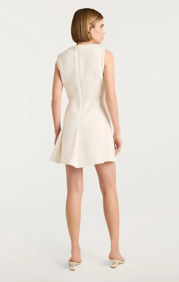 Women Cinq Sept Mini Pearl Sleeveless Nova Dress Ivory