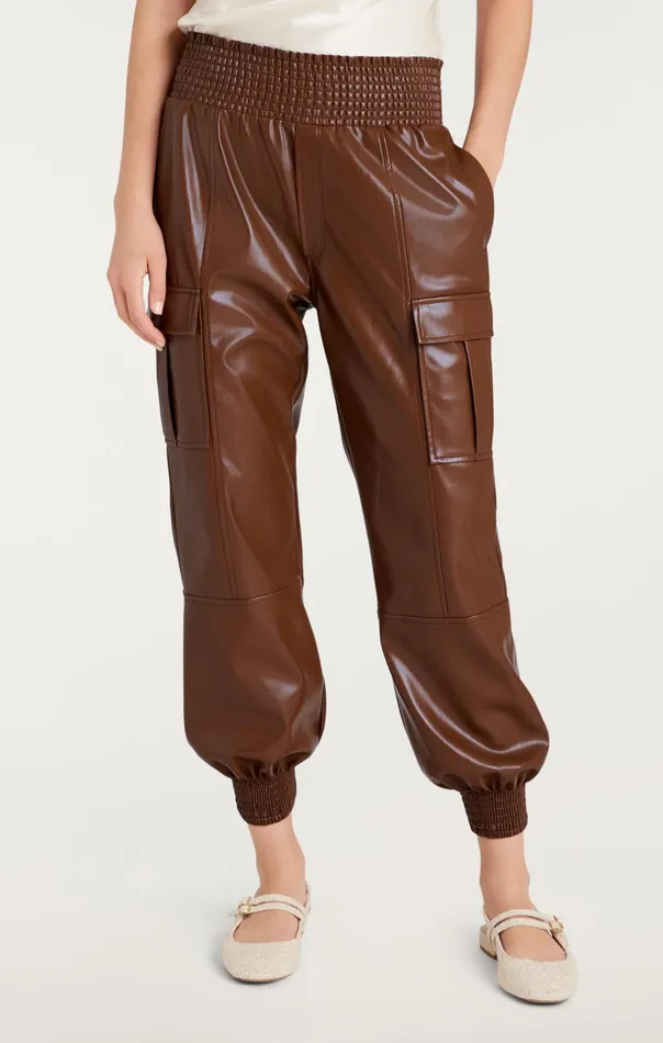 Women Cinq Sept Pants Lite Vegan Leather Jenning Pants Espresso