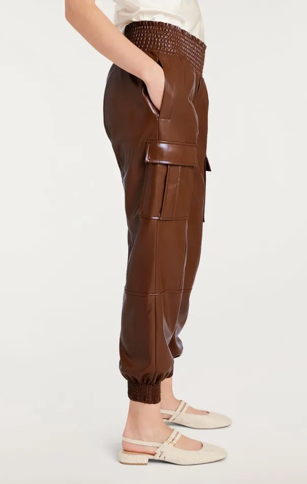 Women Cinq Sept Pants Lite Vegan Leather Jenning Pants Espresso