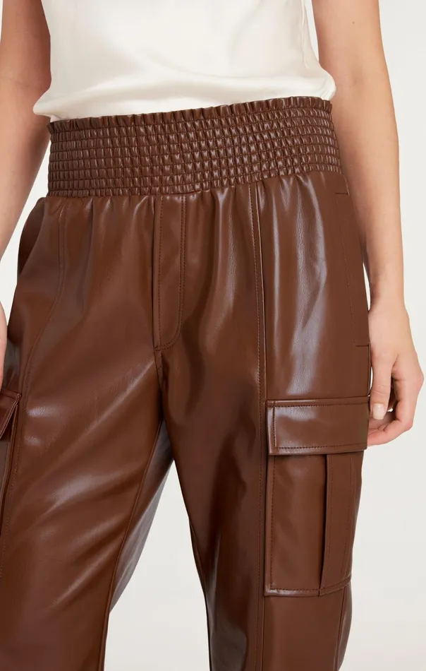 Women Cinq Sept Pants Lite Vegan Leather Jenning Pants Espresso
