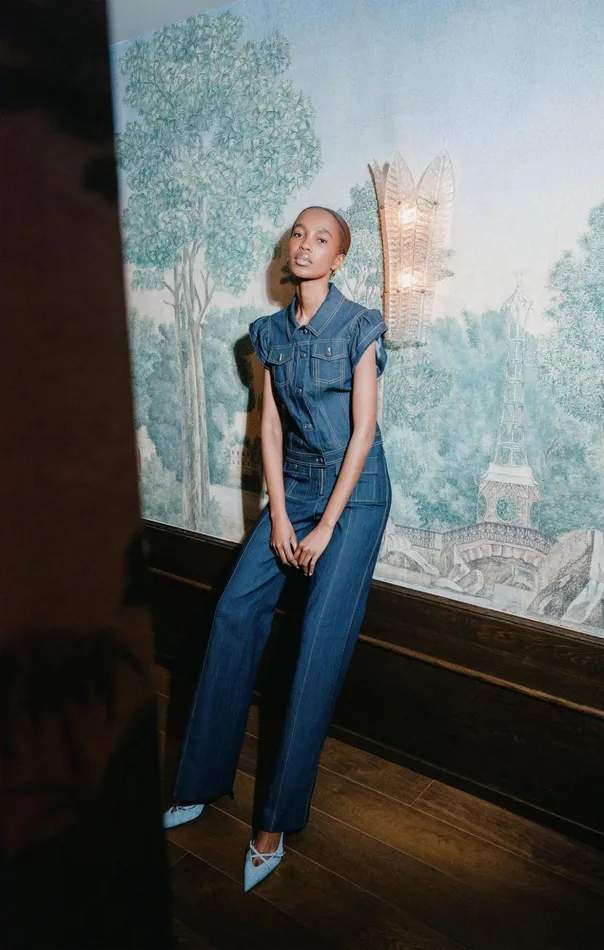 Women Cinq Sept Pants Long Azure Pant Indigo