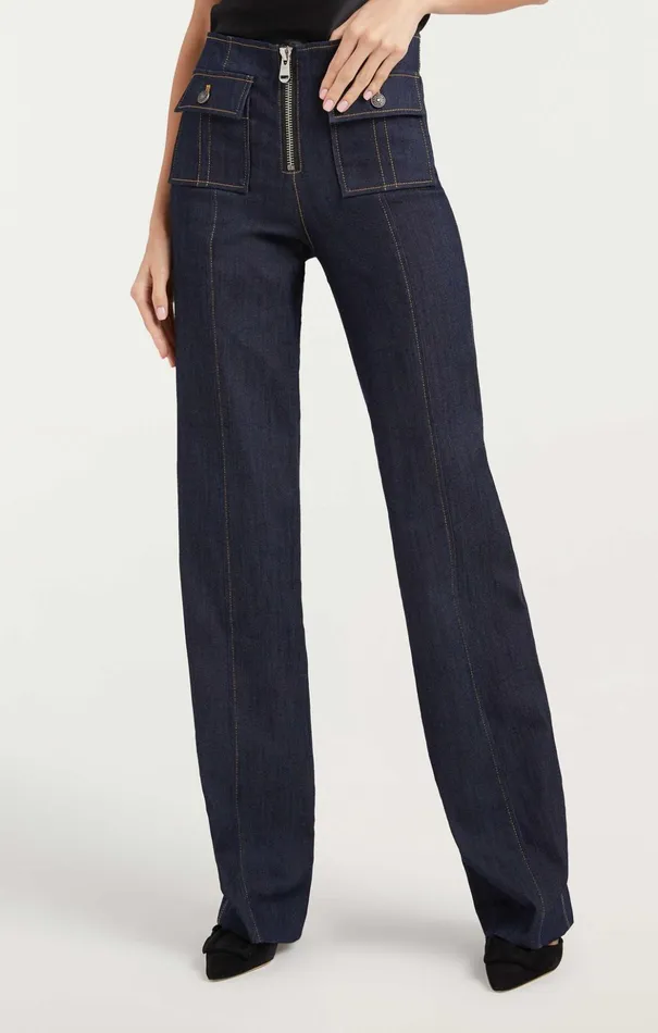 Women Cinq Sept Pants Long Azure Pant Indigo