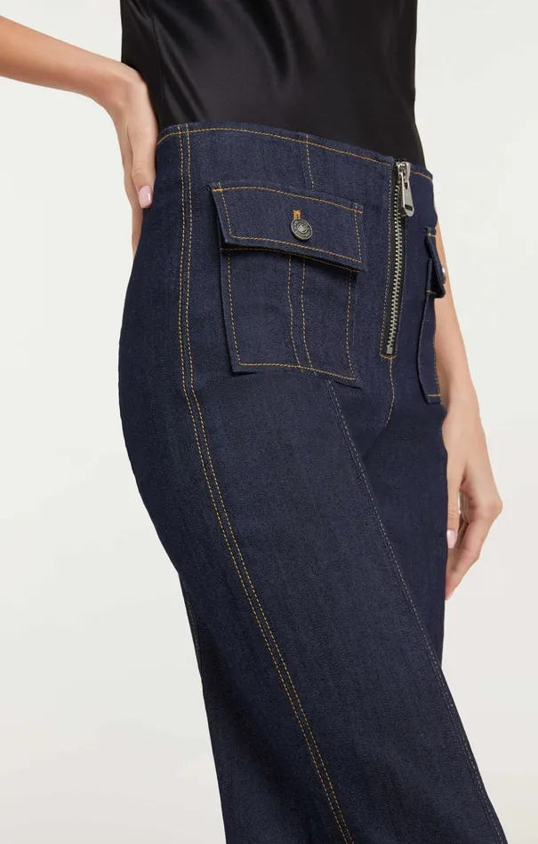 Women Cinq Sept Pants Long Azure Pant Indigo
