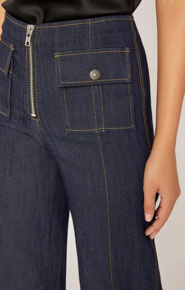 Women Cinq Sept Pants Long Azure Pant Indigo