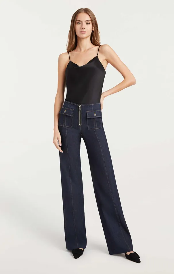 Women Cinq Sept Pants Long Azure Pant Indigo