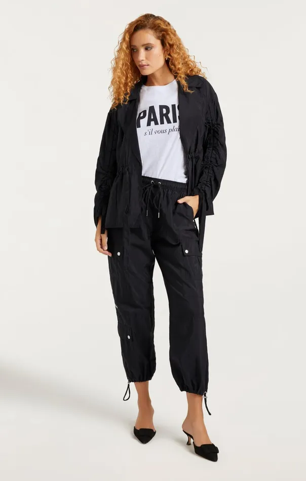 Women Cinq Sept Pants Nitsan Parachute Pant Black