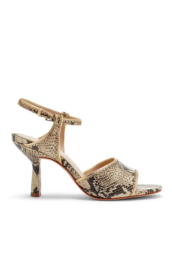 Women Cinq Sept Rebecca Ankle Strap Sandal Natural Multigold