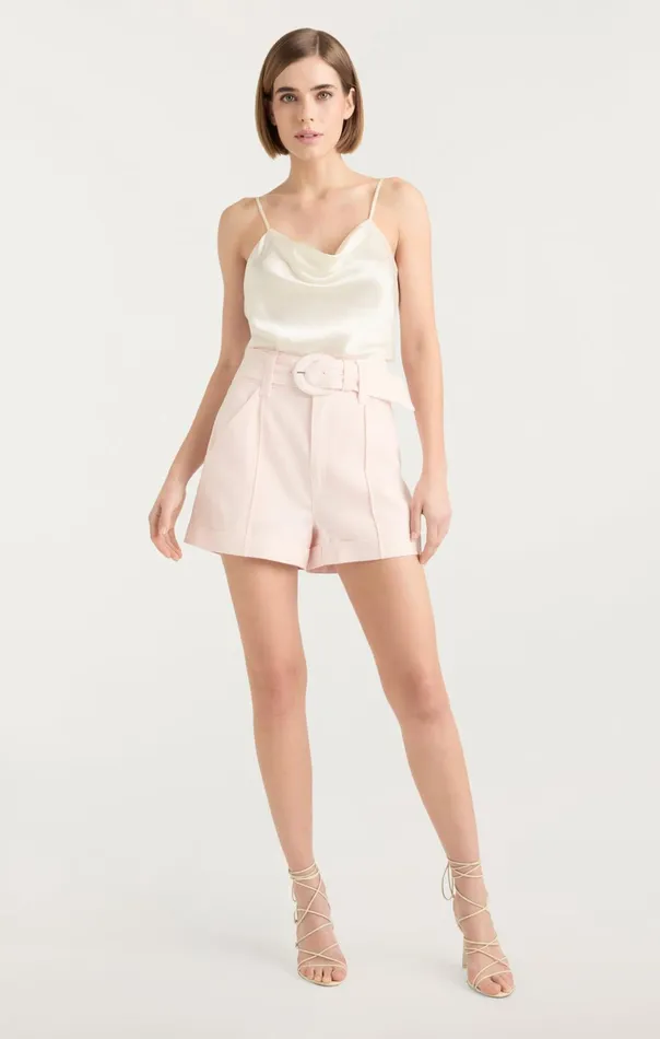 Women Cinq Sept Shorts Linen Aldi Short Icy Pink
