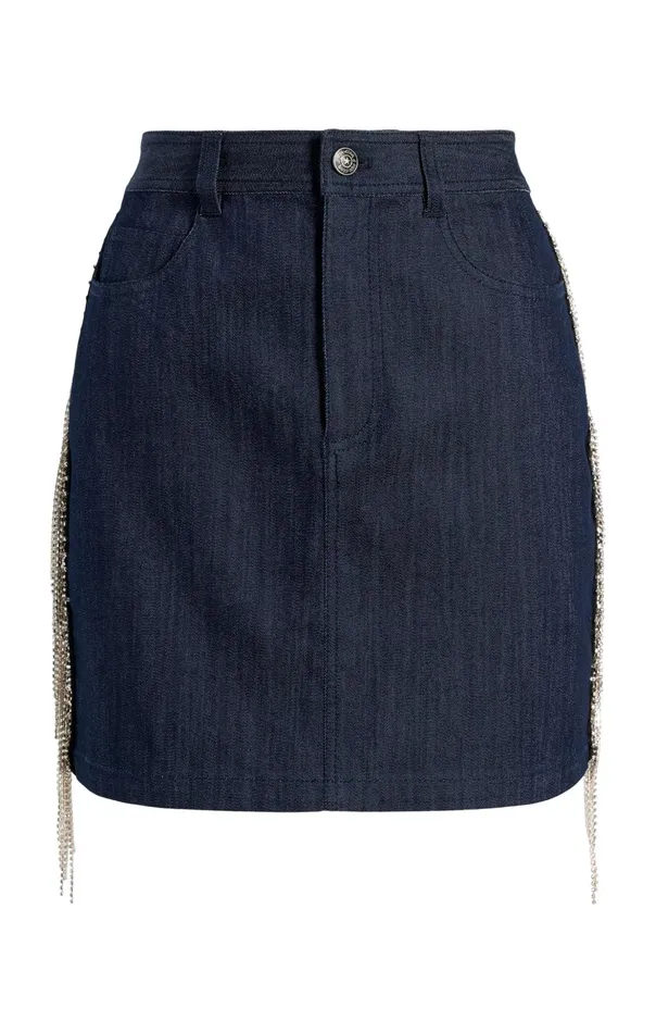 Women Cinq Sept Skirts Rhinestone Dara Skirt Indigo