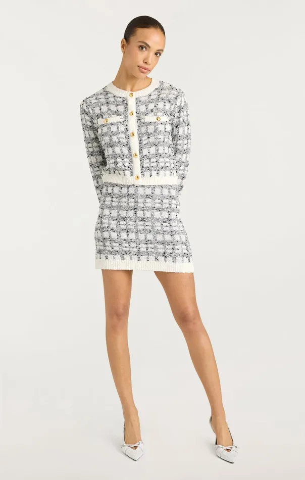 Women Cinq Sept Sweaters and Knits Adalee Mini Skirt Blackwhite