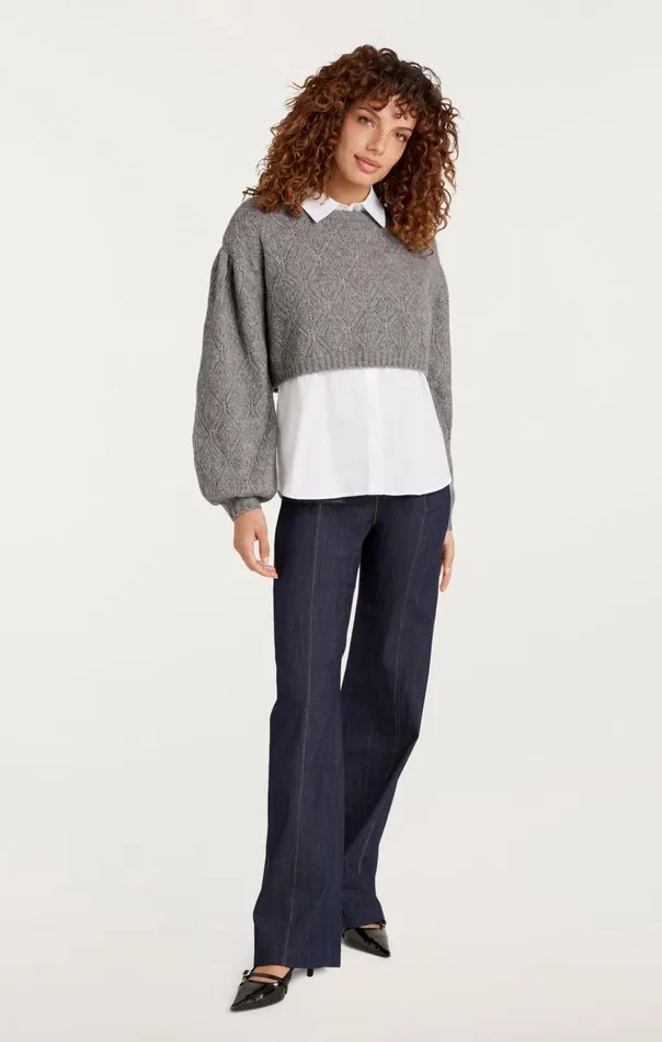 Women Cinq Sept Sweaters and Knits Landry Pullover Heather Greywhite