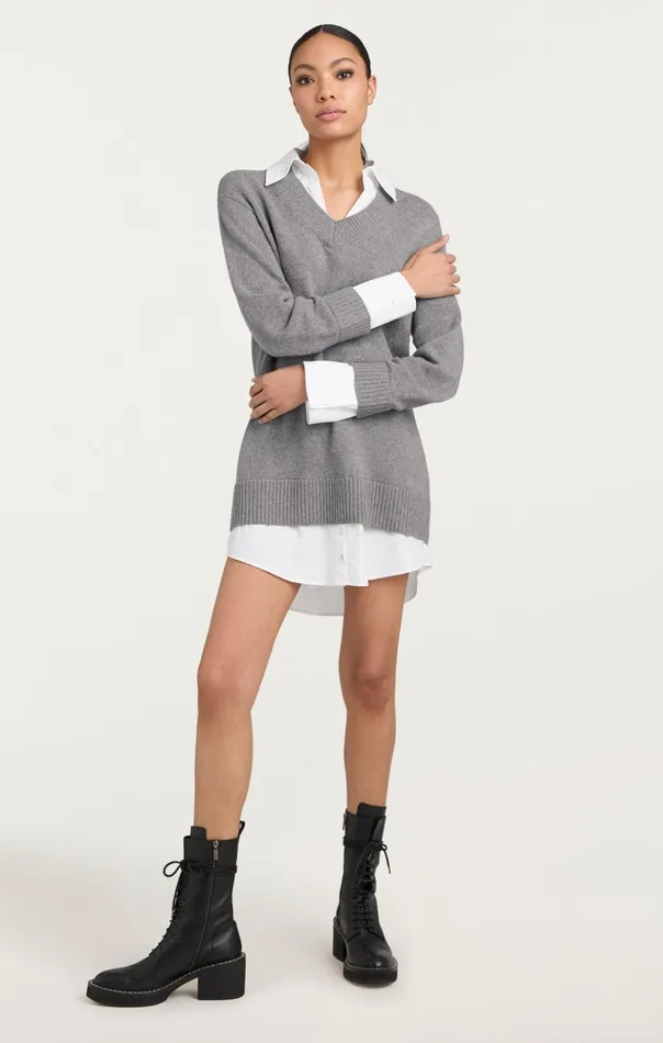 Women Cinq Sept Sweaters and Knits Santina Dress Heather Greywhite