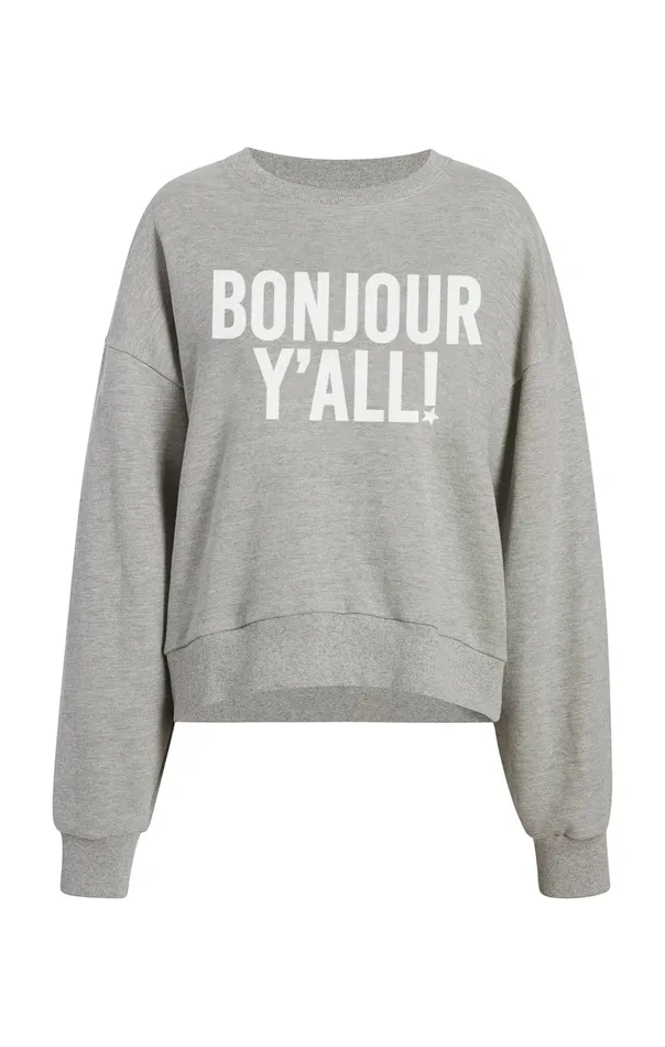 Women Cinq Sept Tees and Pullovers Bonjour Y039all Brandy Pullover Heather Greywhite Women Cinq Sept Tees and Pullovers Bonjour Y039all Brandy Pullover Heather Greywhite