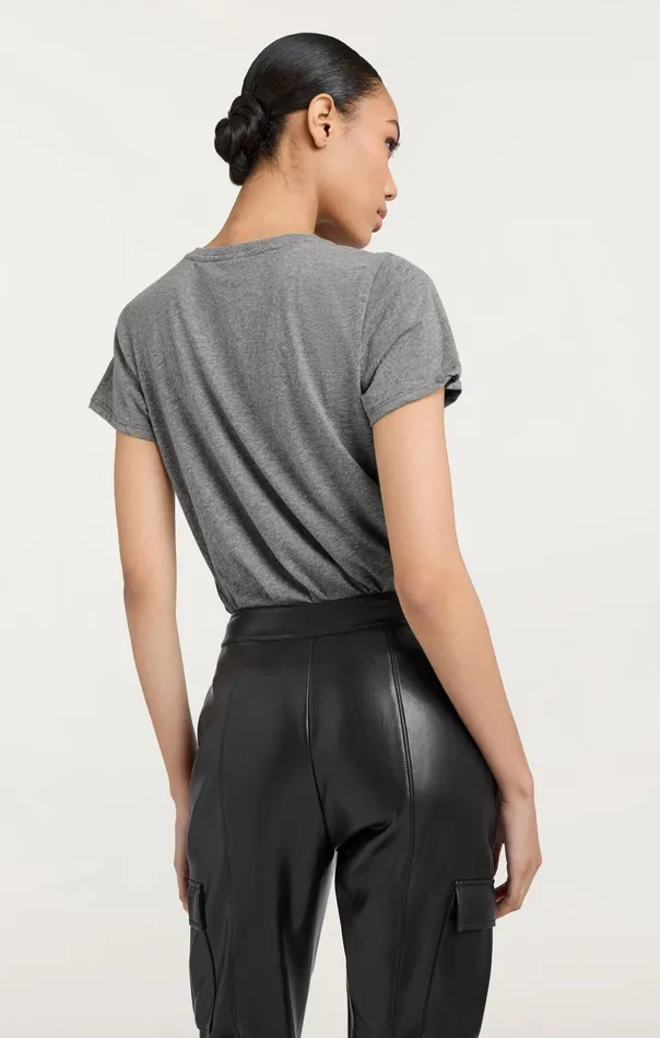 Women Cinq Sept Tees and Pullovers Bonjour Y039all Tee Heather Greyblack