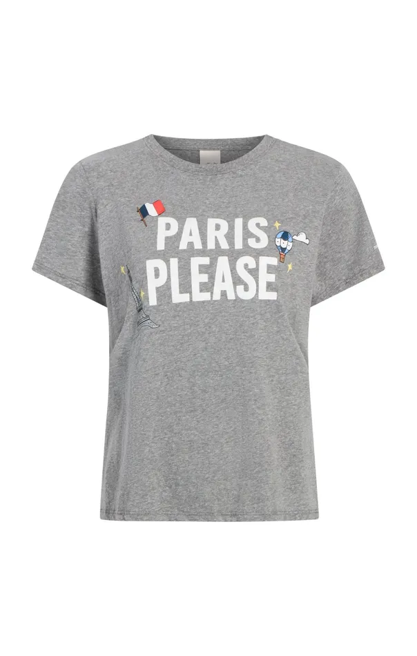 Women Cinq Sept Tees and Pullovers Paris Please Tee Heather Greywhite