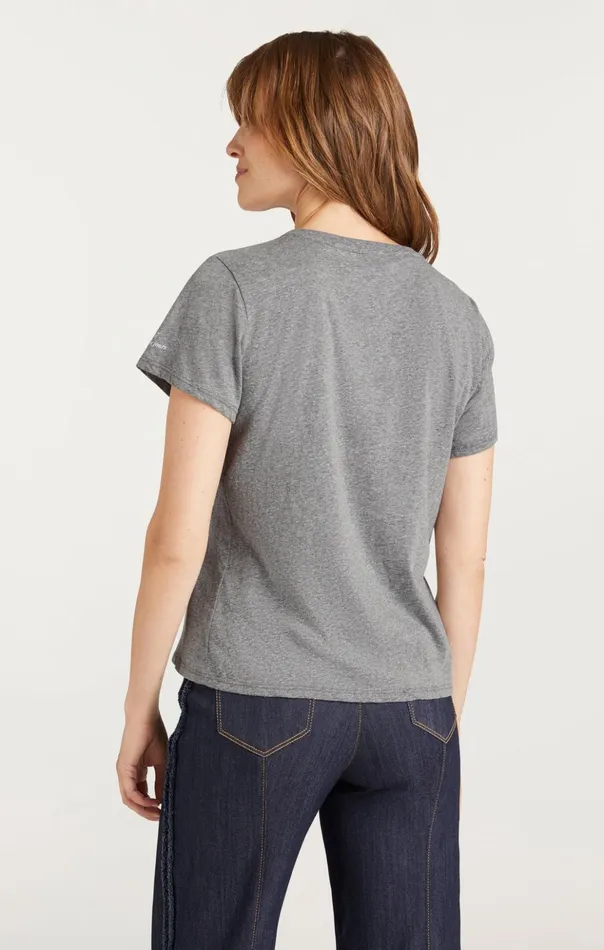 Women Cinq Sept Tees and Pullovers Paris Please Tee Heather Greywhite