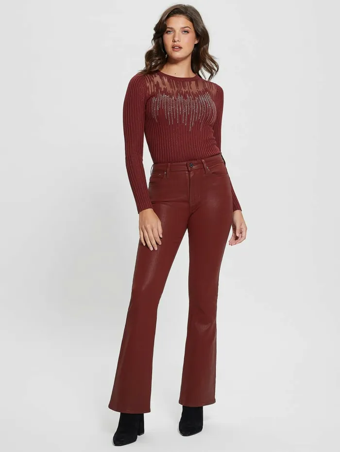 Women Claudine Embellished Sweater Tahiti Red Tops GUESS Women Claudine Embellished Sweater Tahiti Red Tops GUESS