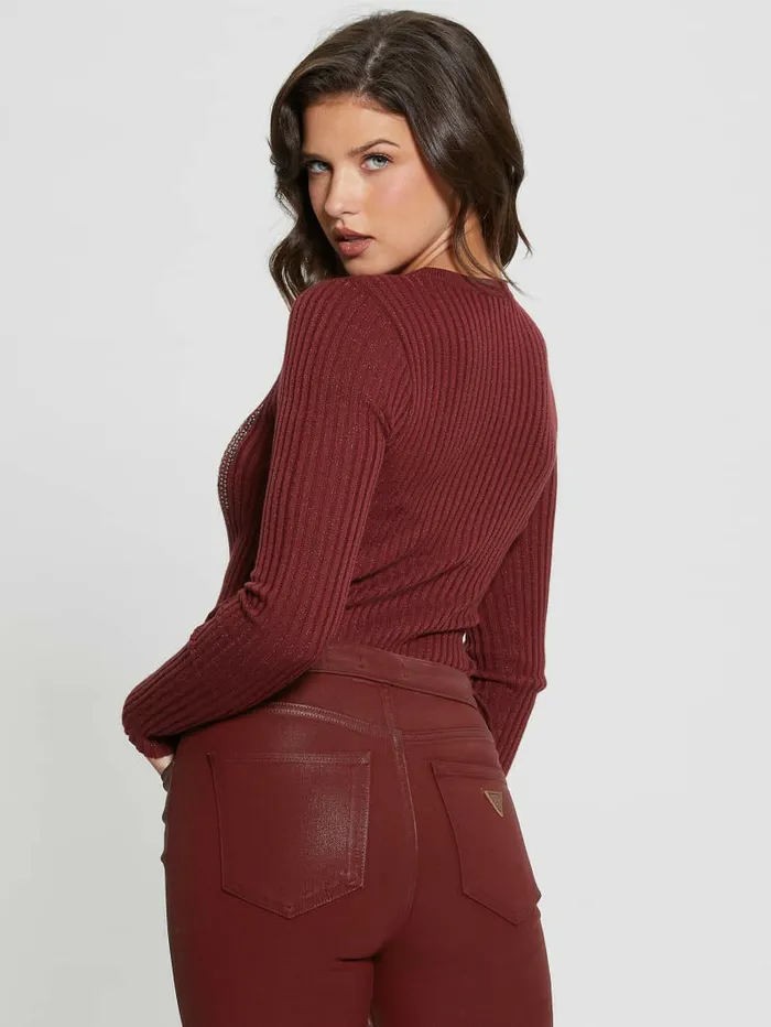Women Claudine Embellished Sweater Tahiti Red Tops GUESS Women Claudine Embellished Sweater Tahiti Red Tops GUESS