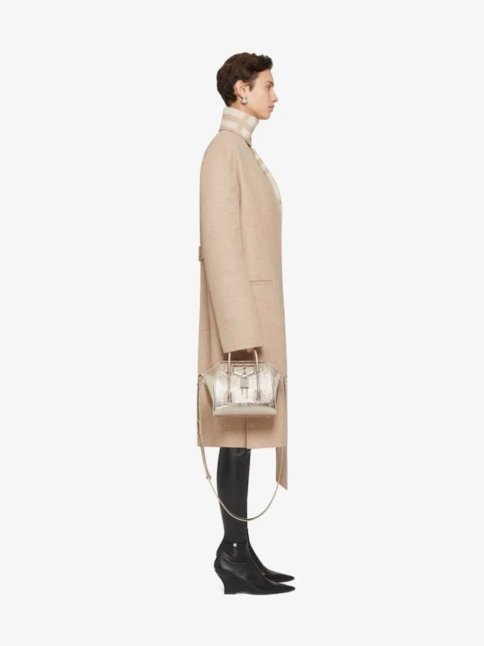 Women Coats and Jackets Givenchy Coat In Double Face 4G Wool With Scarf Hazelbeige
