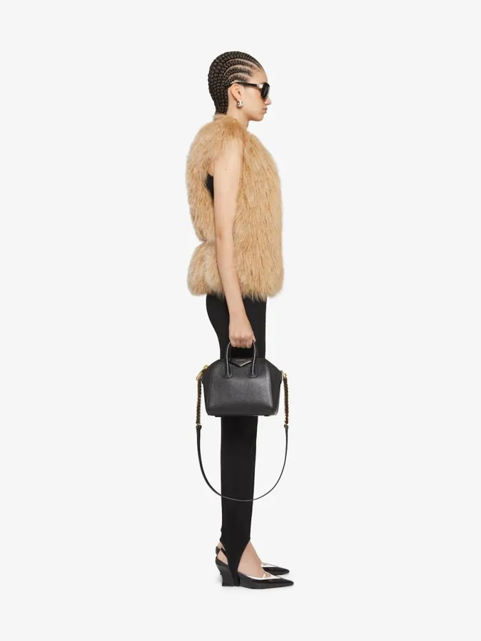 Women Coats and Jackets Givenchy Sleeveless Jacket In Fur Desert