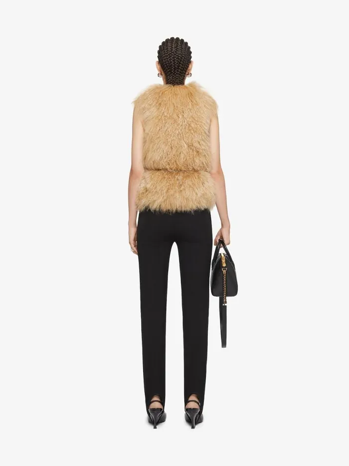 Women Coats and Jackets Givenchy Sleeveless Jacket In Fur Desert