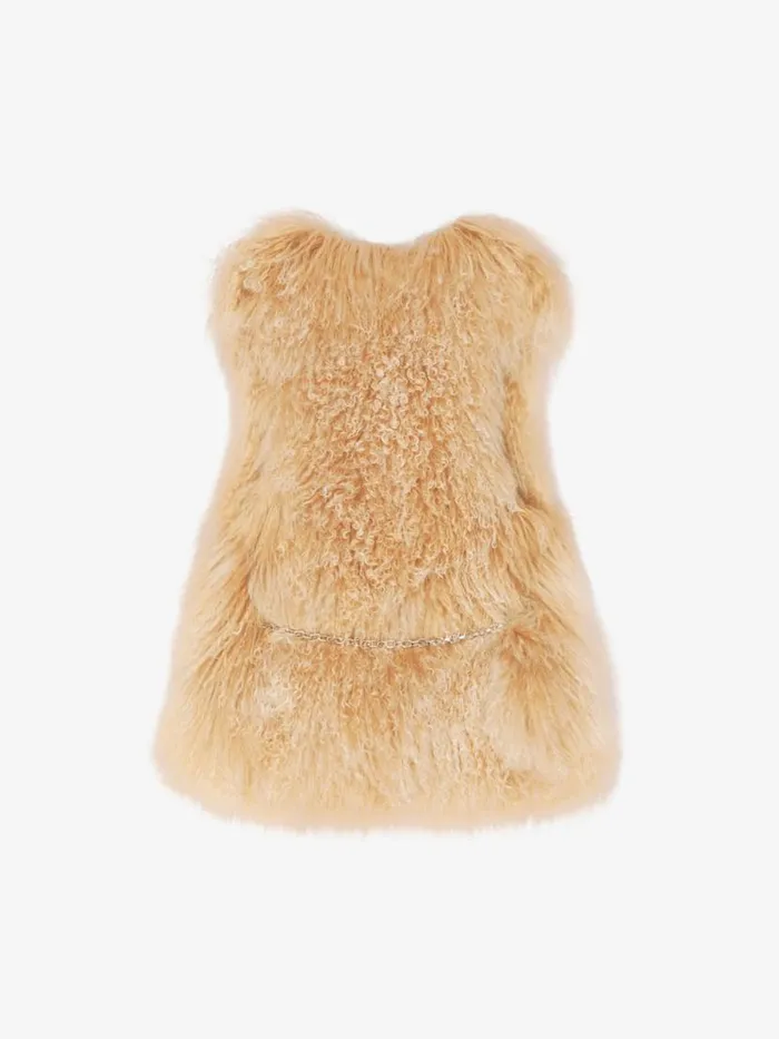 Women Coats and Jackets Givenchy Sleeveless Jacket In Fur Desert