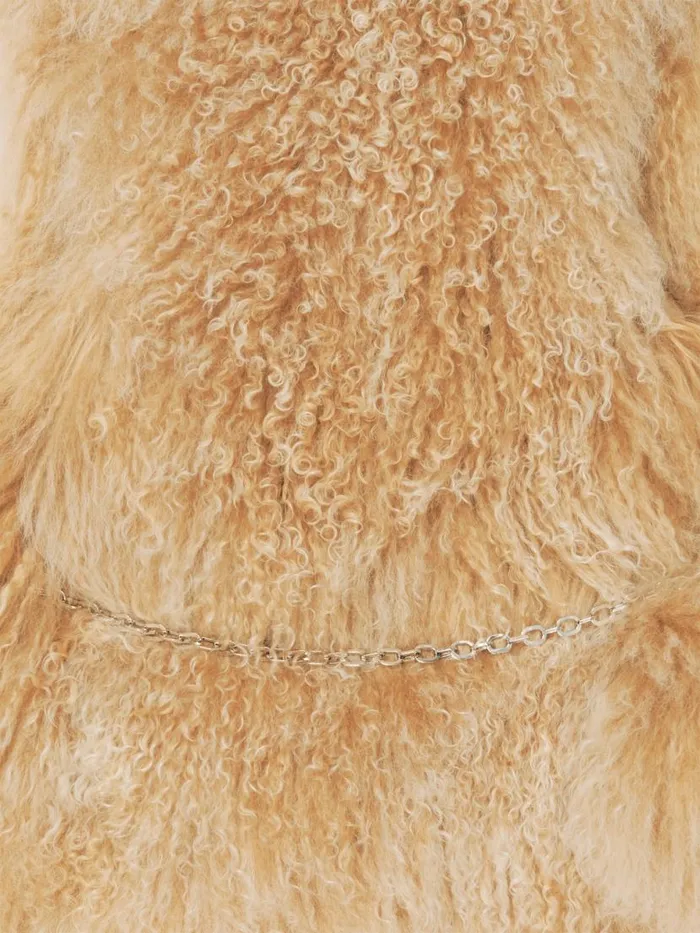 Women Coats and Jackets Givenchy Sleeveless Jacket In Fur Desert