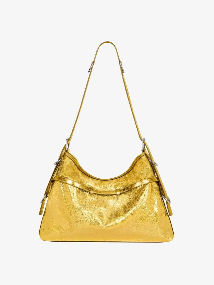 Women Crossbody Bags Givenchy Medium Voyou Bag In Laminated Leather Golden Women Crossbody Bags Givenchy Medium Voyou Bag In Laminated Leather Golden