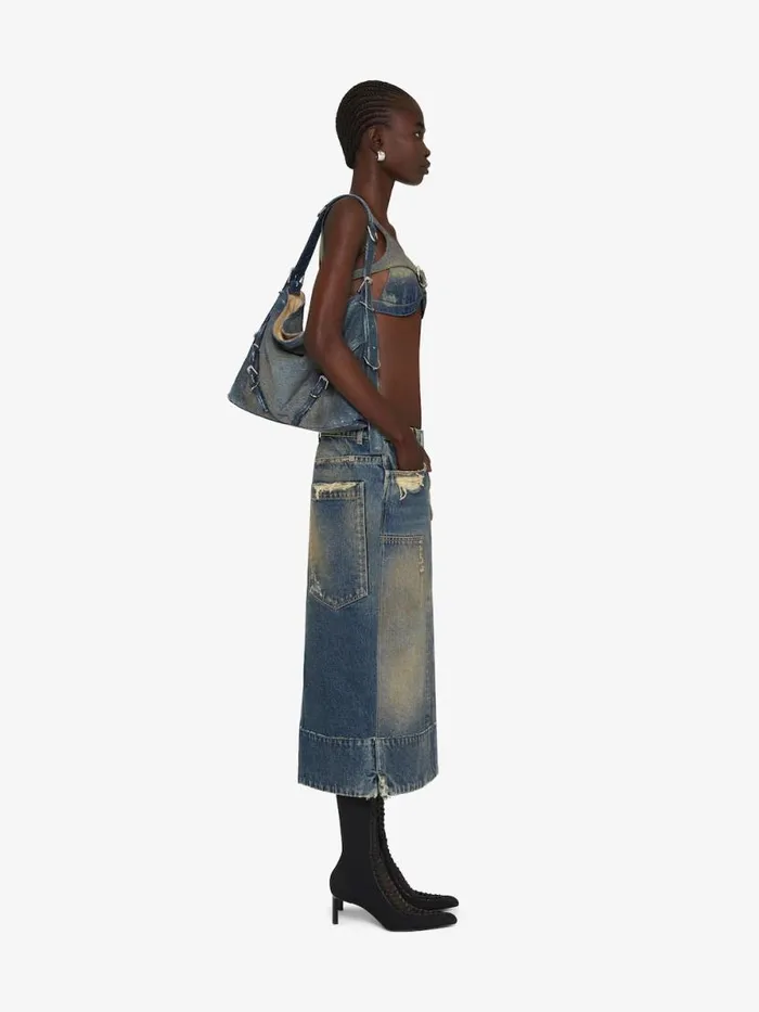 Women Crossbody Bags Givenchy Medium Voyou Bag In Washed Denim Military Blue Women Crossbody Bags Givenchy Medium Voyou Bag In Washed Denim Military Blue