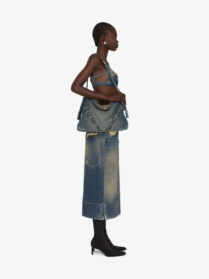 Women Crossbody Bags Givenchy Medium Voyou Bag In Washed Denim Military Blue Women Crossbody Bags Givenchy Medium Voyou Bag In Washed Denim Military Blue