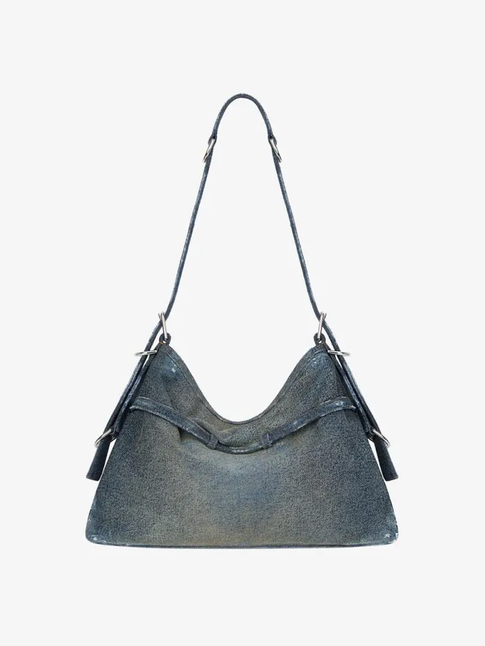 Women Crossbody Bags Givenchy Medium Voyou Bag In Washed Denim Military Blue Women Crossbody Bags Givenchy Medium Voyou Bag In Washed Denim Military Blue