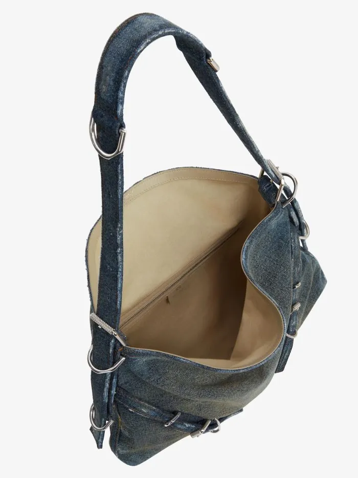 Women Crossbody Bags Givenchy Medium Voyou Bag In Washed Denim Military Blue Women Crossbody Bags Givenchy Medium Voyou Bag In Washed Denim Military Blue