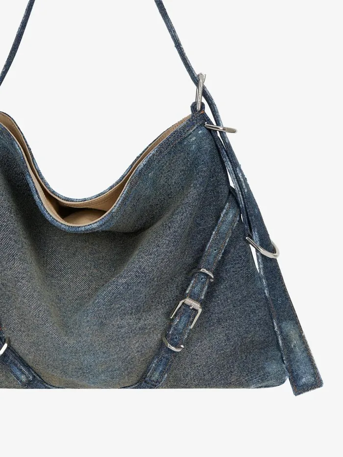 Women Crossbody Bags Givenchy Medium Voyou Bag In Washed Denim Military Blue Women Crossbody Bags Givenchy Medium Voyou Bag In Washed Denim Military Blue