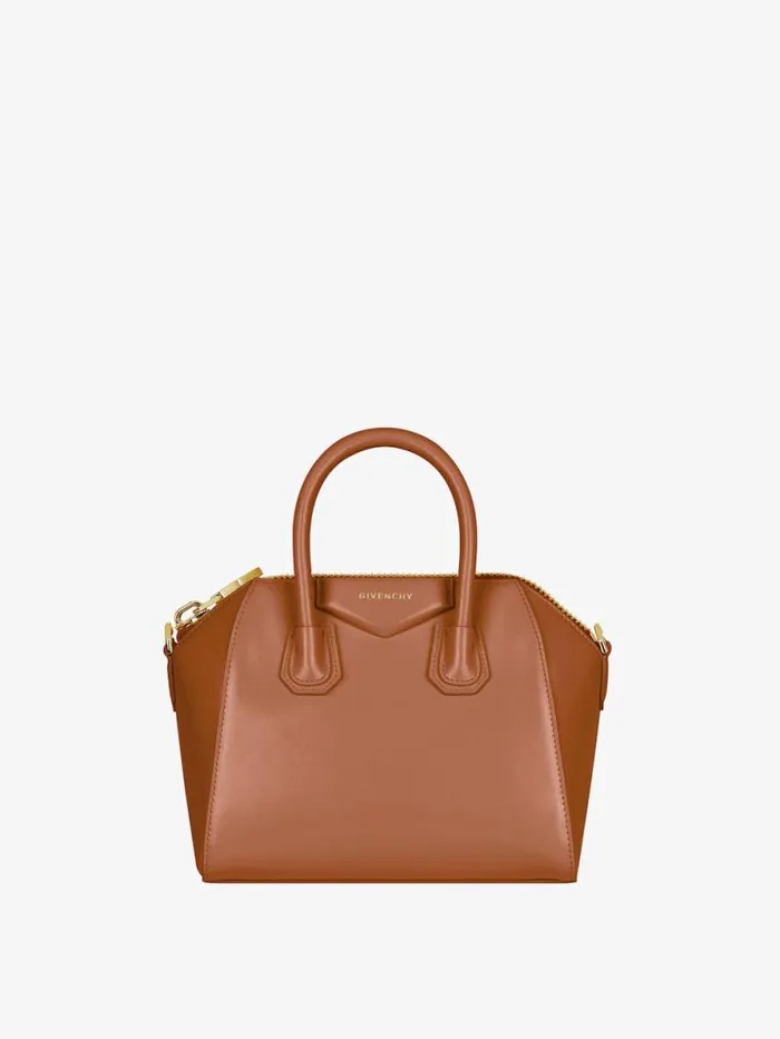 Women Crossbody Bags Givenchy Mini Antigona Bag In Box Leather Tan