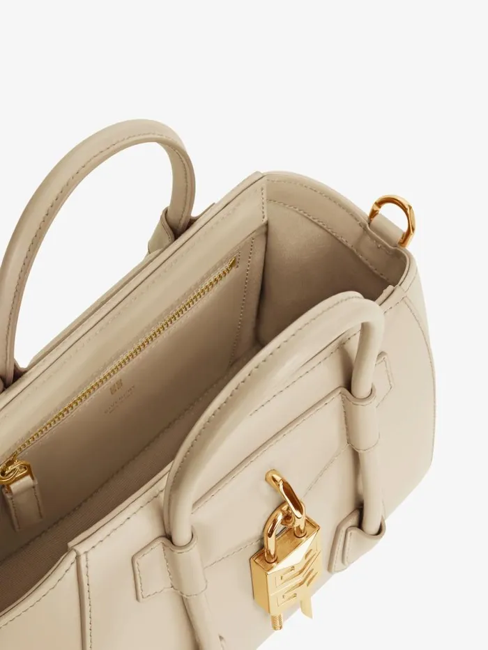 Women Crossbody Bags Givenchy Mini Antigona Lock Bag In Box Leather Natural Beige Women Crossbody Bags Givenchy Mini Antigona Lock Bag In Box Leather Natural Beige