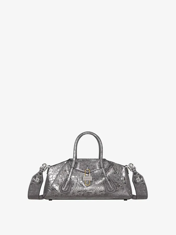 Women Crossbody Bags Givenchy Mini Antigona Stretch Bag In Laminated Leather Silvery Grey Women Crossbody Bags Givenchy Mini Antigona Stretch Bag In Laminated Leather Silvery Grey