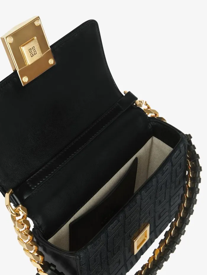Women Crossbody Bags Givenchy Small 4G Bag In 4G Embroidery With Chain Black