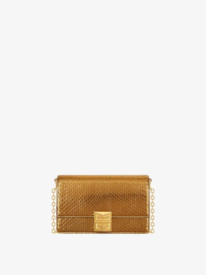 Women Crossbody Bags Givenchy Small 4G Bag In Python With Chain Golden