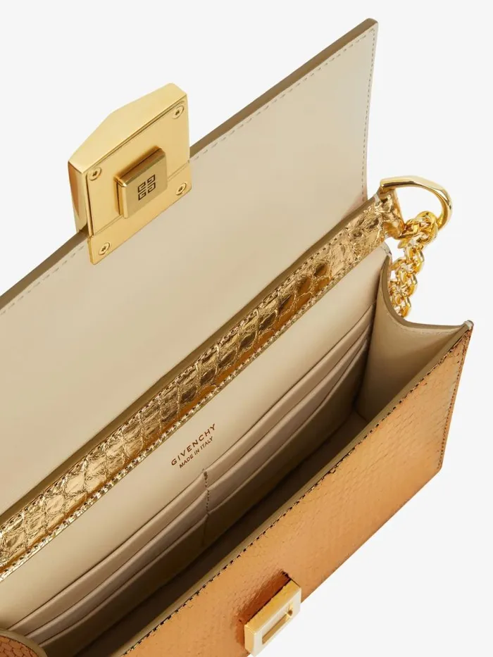 Women Crossbody Bags Givenchy Small 4G Bag In Python With Chain Golden Women Crossbody Bags Givenchy Small 4G Bag In Python With Chain Golden