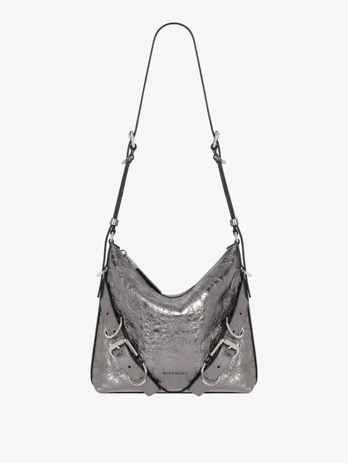 Women Crossbody Bags Givenchy Voyou Crossbody Bag In Laminated Leather Silvery Grey Women Crossbody Bags Givenchy Voyou Crossbody Bag In Laminated Leather Silvery Grey