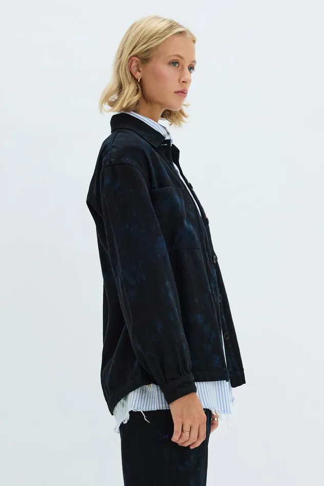 Women Dark Indigo Denim Explorer Jacket Raquel Allegra Sweaters and Knits