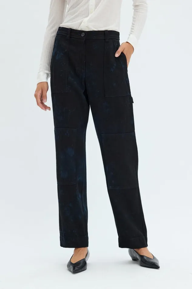 Women Dark Indigo Denim Work Pant Raquel Allegra Dresses