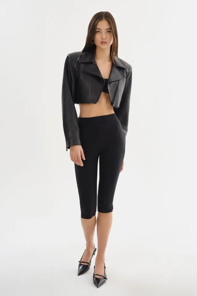 Women DAYLIN Cropped Leather Jacket Black LAMARQUE Leather Jackets Women DAYLIN Cropped Leather Jacket Black LAMARQUE Leather Jackets