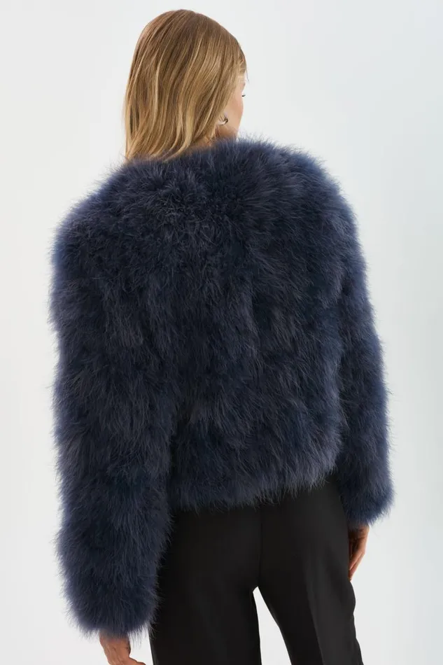 Women DEORA Feather Jacket Midnight Blue LAMARQUE Feather Jackets