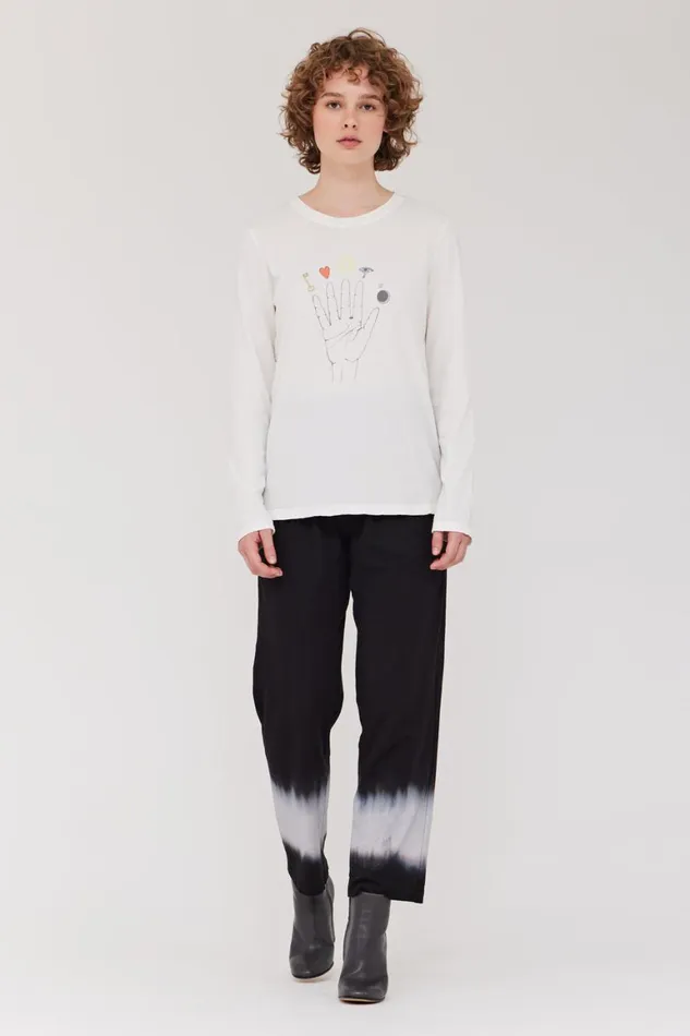 Women Dirty White Cosmic Hand Tilda Tee Raquel Allegra Tops