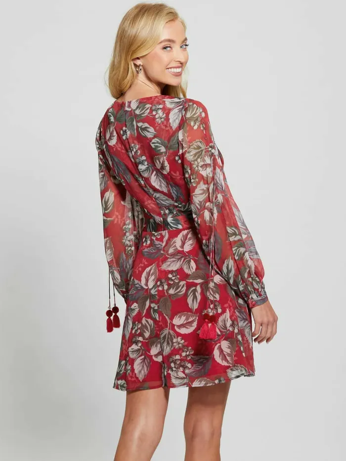 Women Dresses and Jumpsuits GUESS Farrah Floral Chiffon Dress Coachwood Estate Print Women Dresses and Jumpsuits GUESS Farrah Floral Chiffon Dress Coachwood Estate Print