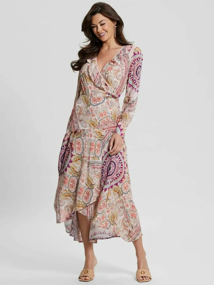 Women Dresses and Jumpsuits GUESS Monique Printed Dress Carousel Print Women Dresses and Jumpsuits GUESS Monique Printed Dress Carousel Print