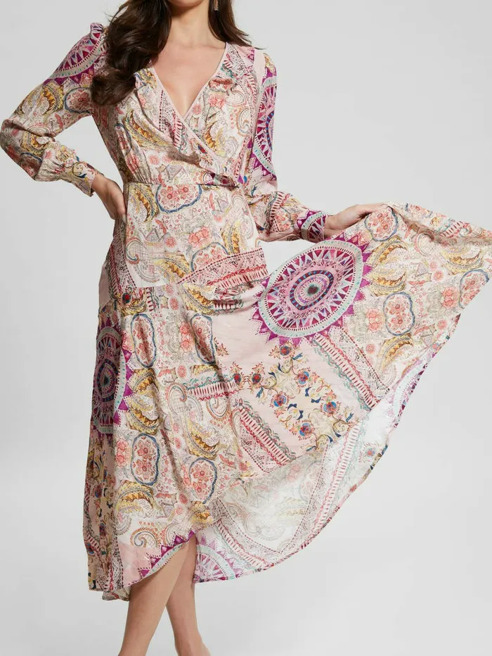Women Dresses and Jumpsuits GUESS Monique Printed Dress Carousel Print Women Dresses and Jumpsuits GUESS Monique Printed Dress Carousel Print
