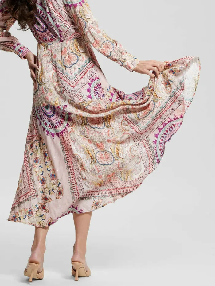 Women Dresses and Jumpsuits GUESS Monique Printed Dress Carousel Print Women Dresses and Jumpsuits GUESS Monique Printed Dress Carousel Print