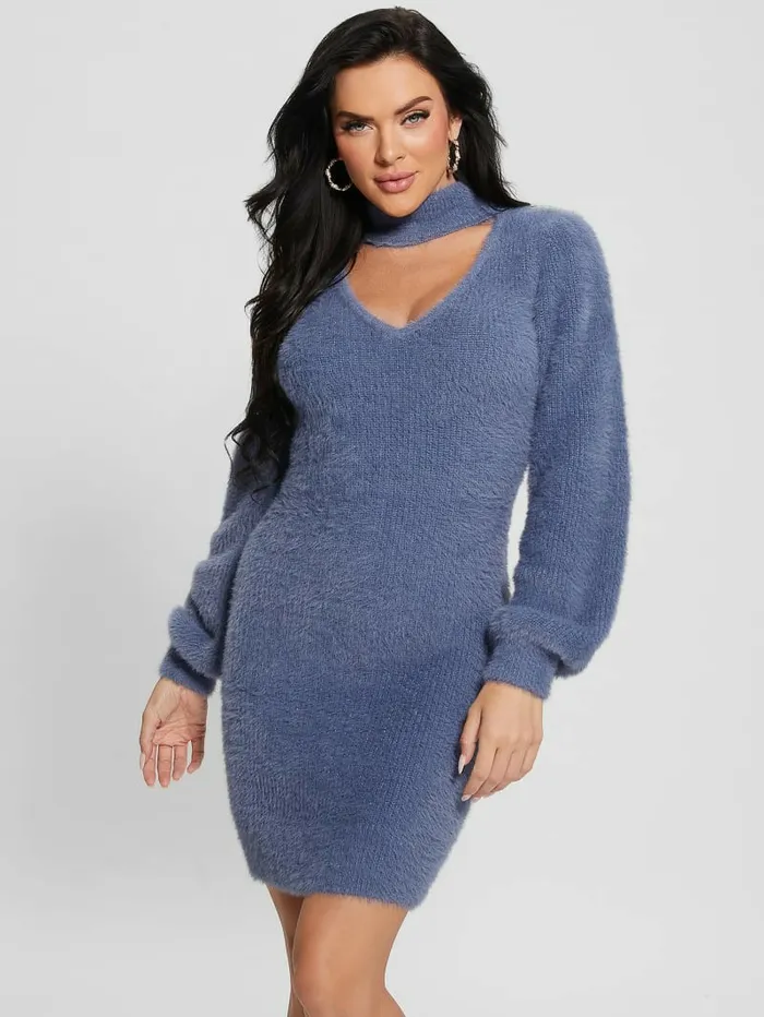 Women Dresses and Jumpsuits GUESS Sadie Mock Neck Cutout Dress Nordic Sea Multi Women Dresses and Jumpsuits GUESS Sadie Mock Neck Cutout Dress Nordic Sea Multi
